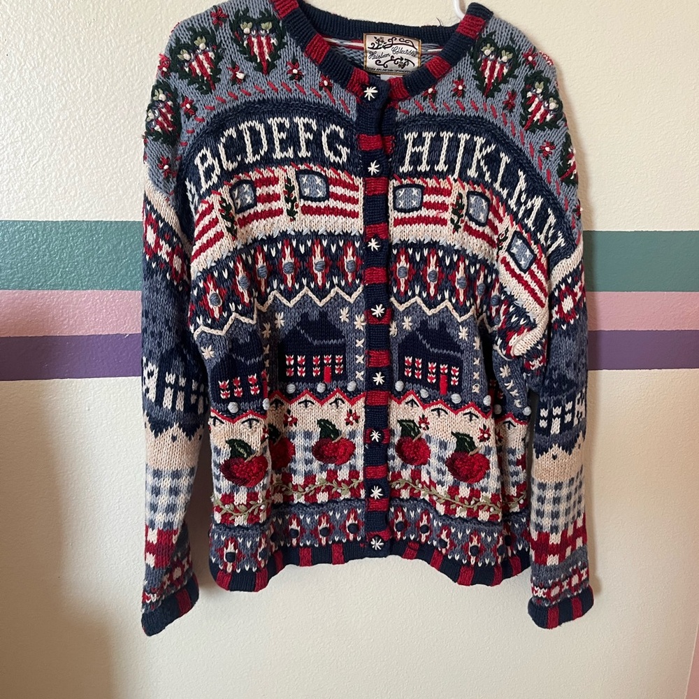 Alphabet teacher cardigan